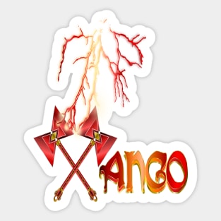 Xango - Monogram Double thunder axe with Lightning Bolt (Tall) Sticker